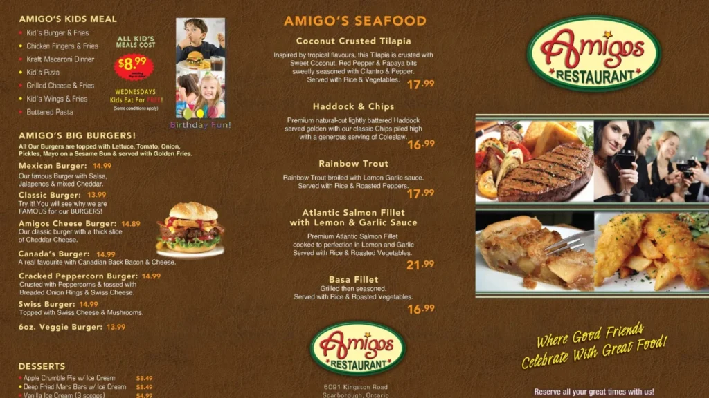Amigos Menu 2025 Complete Updated Prices