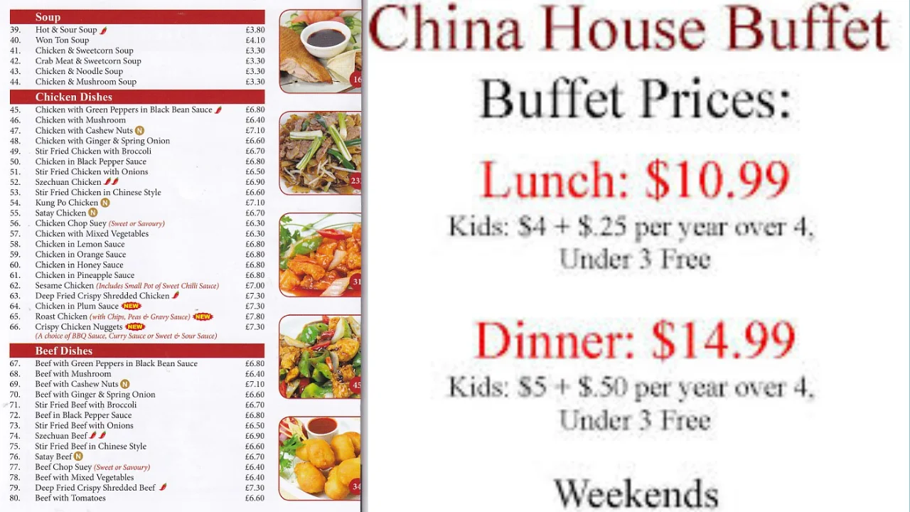 China House Menu