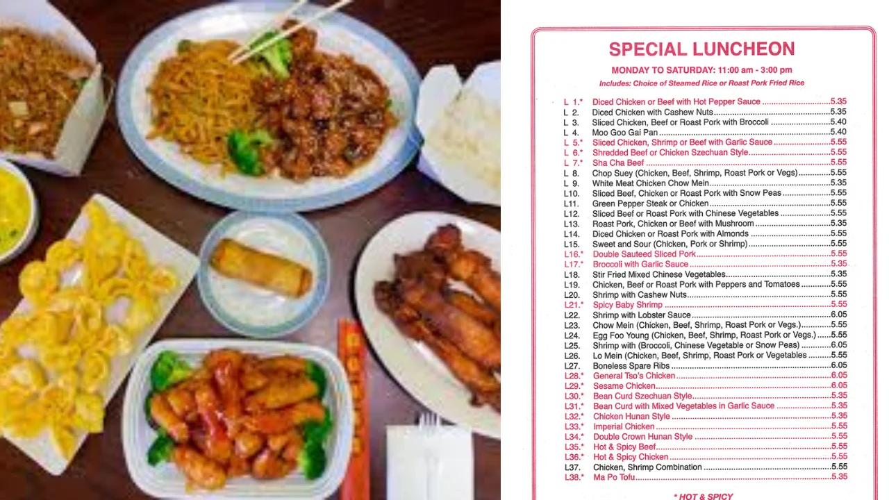 China King Menu