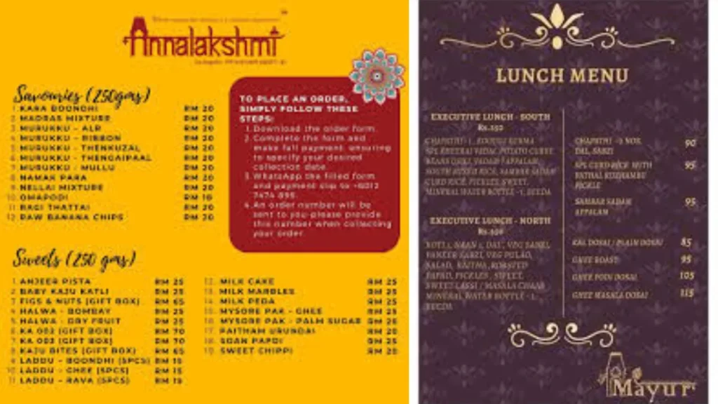 Annalakshmi Restaurant Menu Update 2025