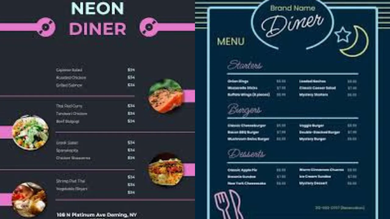Neon Market Menu